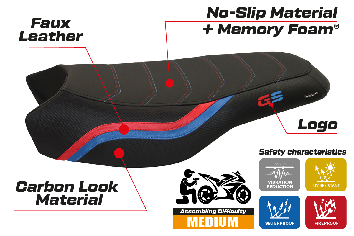 Tappezzeria Italia BMW R1200GS R1250GS Rallye 2017-2024 Seat Cover Comfort in Black