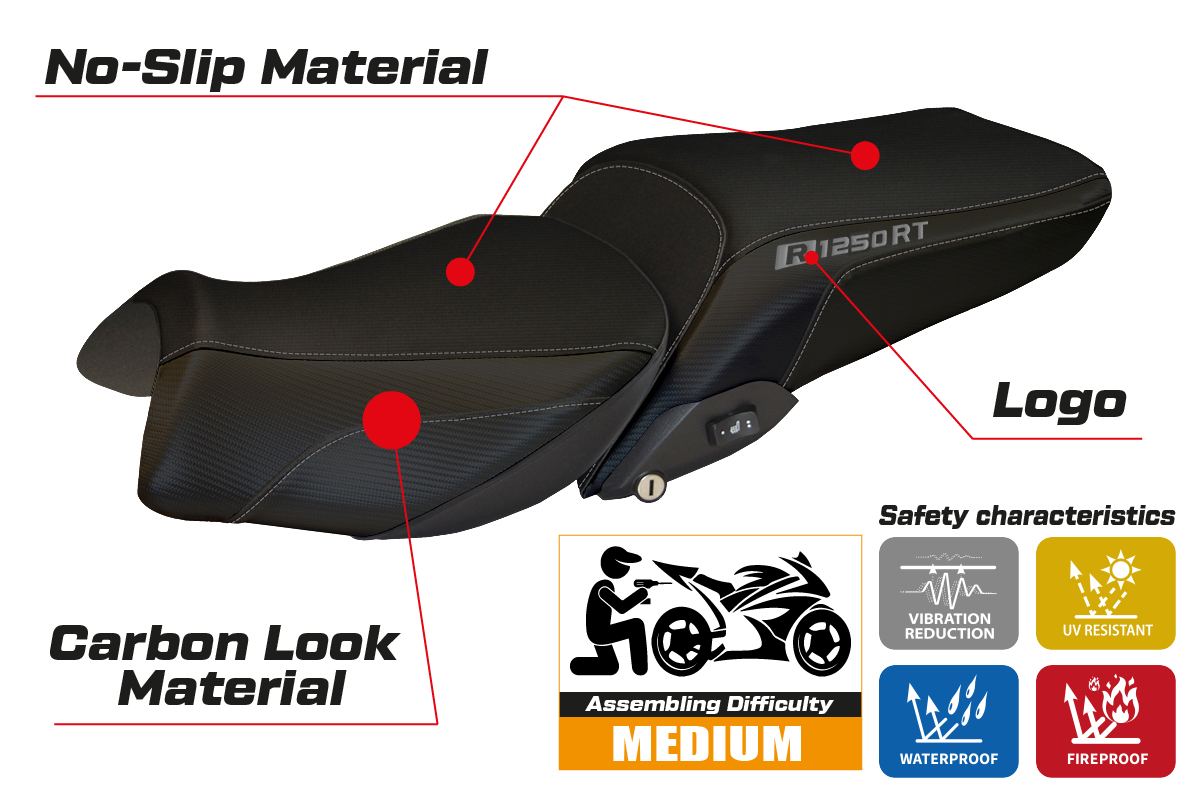 Tappezzeria Italia BMW R1250RT 2019-2025 Seat Cover in Black