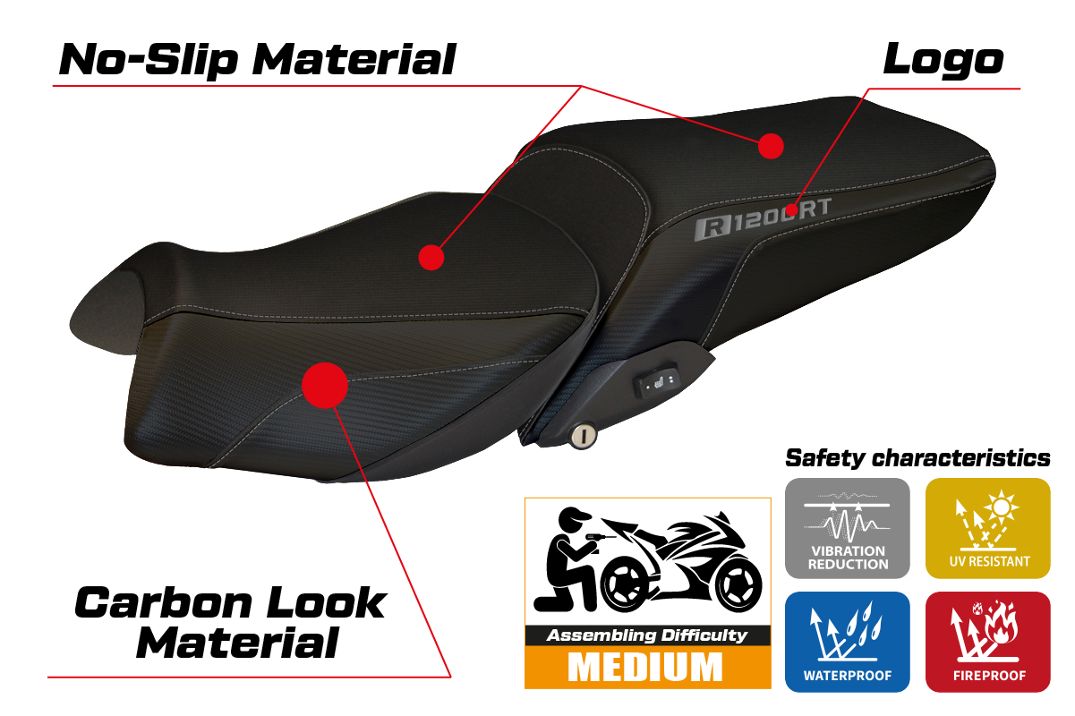Tappezzeria Italia BMW R1200RT 2014-2018 Seat Cover in Black