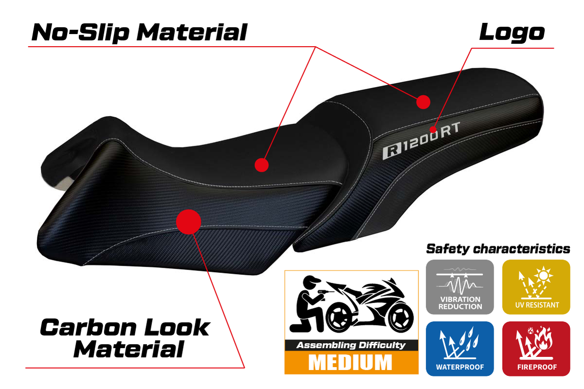 Tappezzeria Italia BMW R1200RT 2006-2013 Seat Cover in Black
