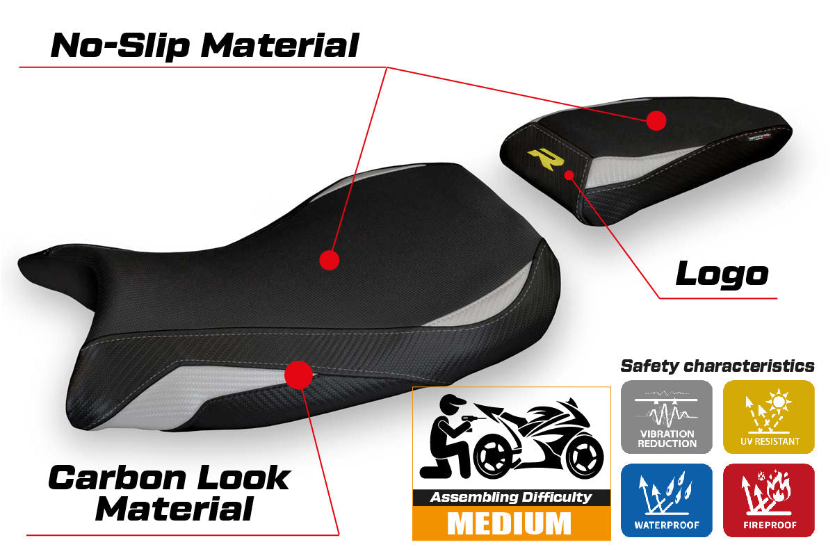 Tappezzeria Italia BMW S1000R 2021-2025 Seat Cover in Silver and Black