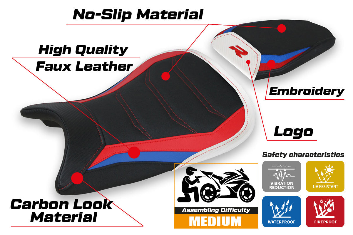 Tappezzeria Italia BMW S1000R 2021-2025 Seat Cover Ultragrip in HP White