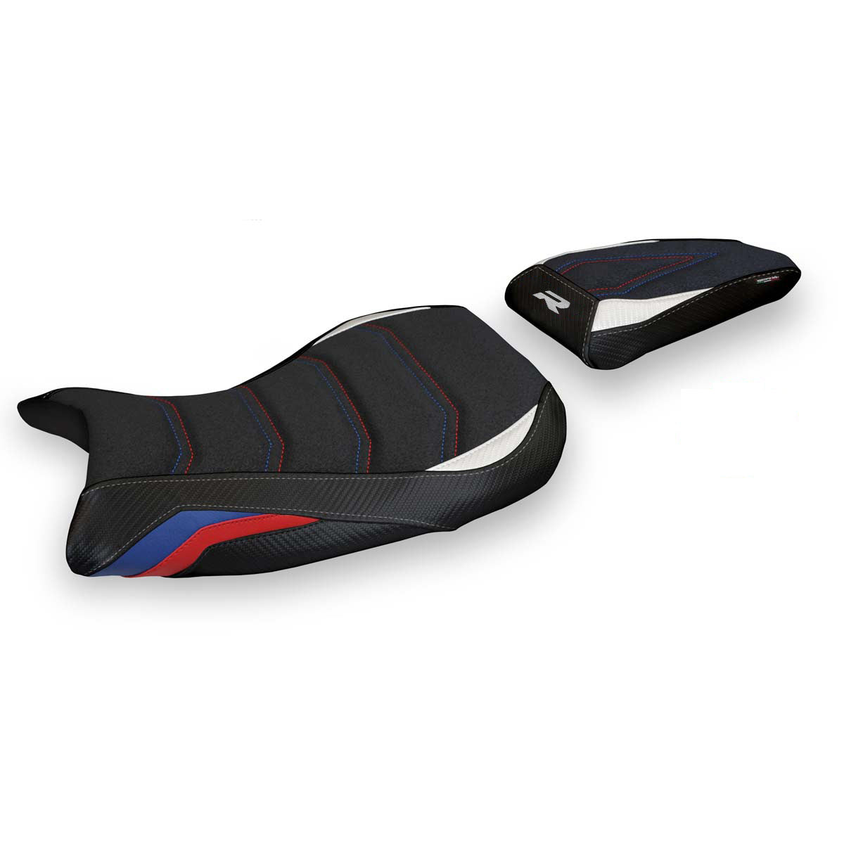 Tappezzeria Italia BMW S1000R 2021-2025 Seat Cover Ultragrip in HP Blue, Red and White