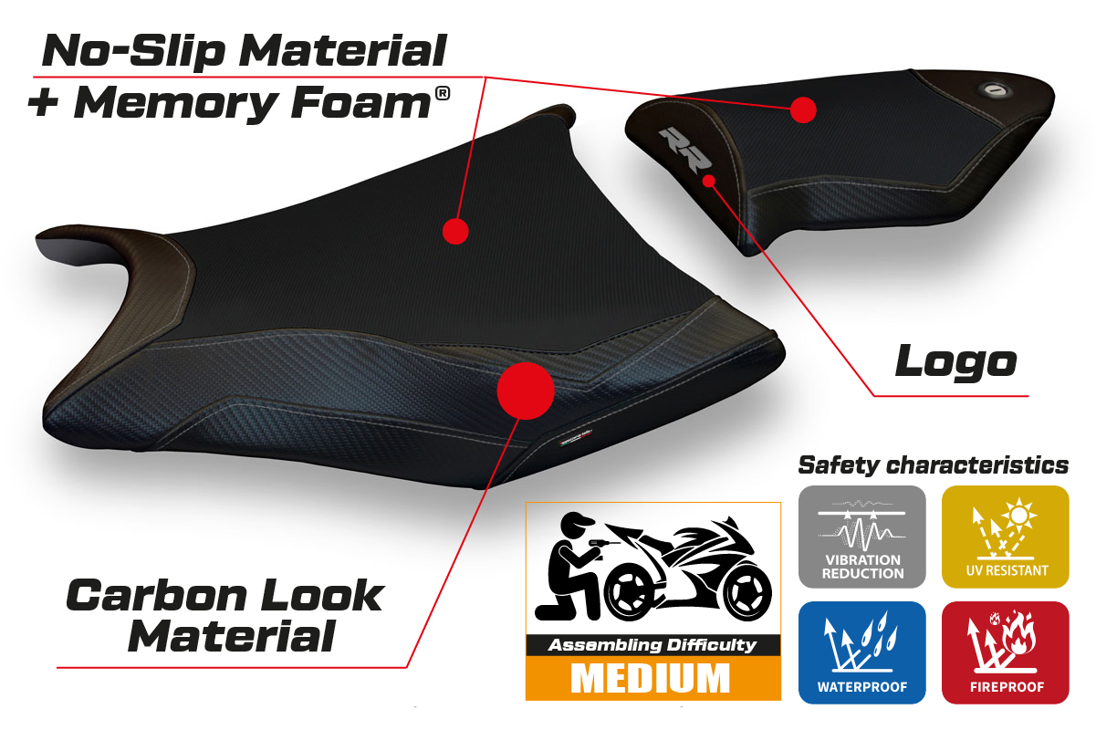 Tappezzeria Italia BMW S1000RR 2009-2011 Seat Cover Comfort in Black