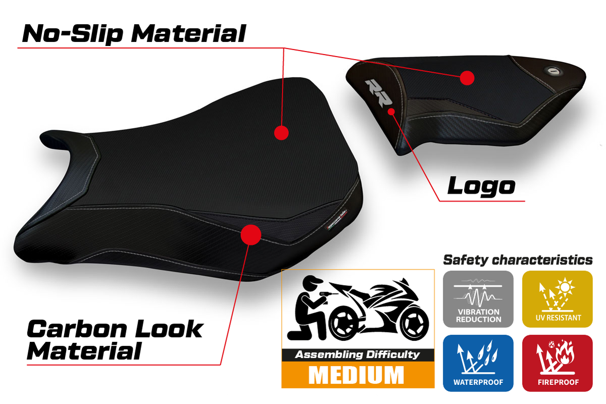 Tappezzeria Italia BMW S1000RR 2012-2014 Seat Cover in Black