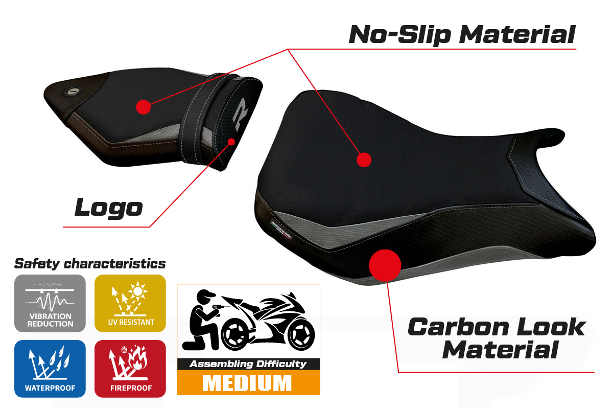 Tappezzeria Italia BMW S1000R 2014-2020 Seat Cover in Silver and Black