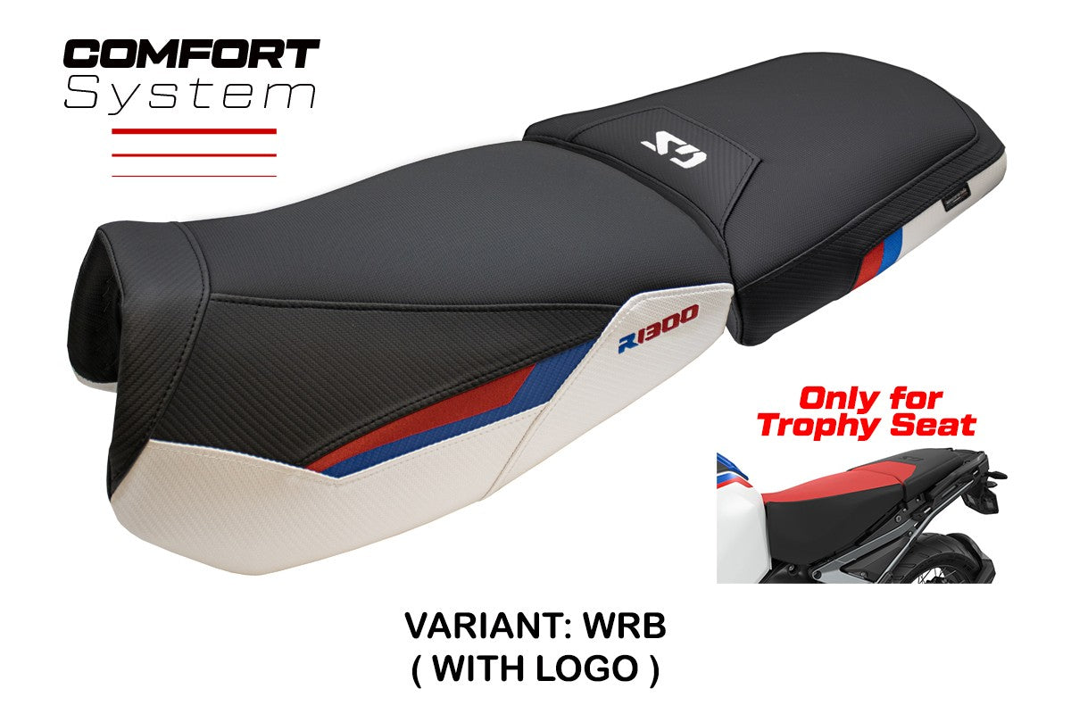 Tappezzeria Italia BMW R1300GS ADV Trophy 2024-2025 Seat Cover Comfort White Red Blue