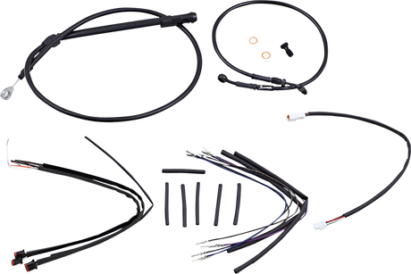 BURLY BRAND Cable Kit - Jail Bar - 12" Handlebars - Black Vinyl B30-1252