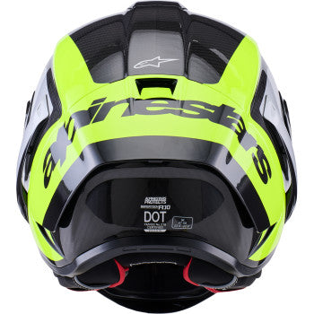 ALPINESTARS  Supertech R10 Helmet - 22.06 - Arius - Gloss Black/Silver/Yellow Fluo - XS  8203926-1699-XS