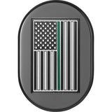 FIGURATI DESIGNS Antenna Cover - Left Rear Fender - Green Line American Flag - Chrome  FD72-AC-BLK-LT