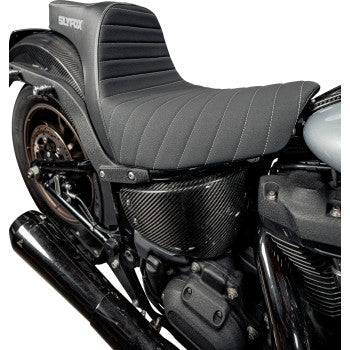 SLYFOX Highnoon Seat - Vinyl - Classic Stitch - Silver Logo - FL/FX '18-'24 4701B-slyfox