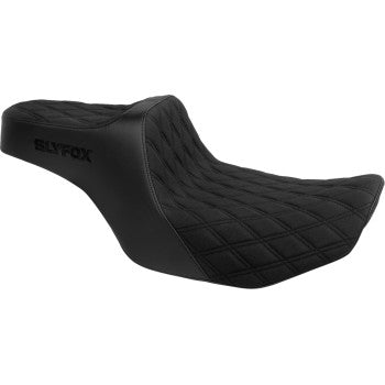 SLYFOX High Noon Seat - Double Diamond - Black Logo - Black Stitch - FLH/FLT '23-'25 4704C-SlyFox