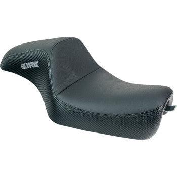 SLYFOX Slyfox Seat - Gray Logo - Black Vinyl w/ Slipstop - Carbon Fiber - XL  4684B-slyfox