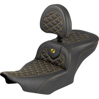 SADDLEMEN Seat Roadsofa Sr Br Gld Stitch 823-07-210B7