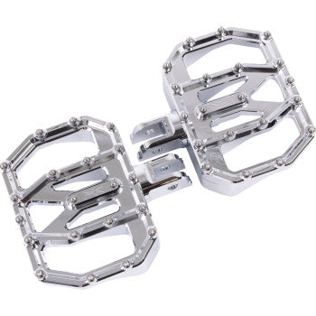 THRASHIN SUPPLY CO. Mini Aggressor Floorboards - Chrome - Front TSC-2031-3-SF