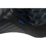 LE PERA Tailwhip Seat - Blue Double Diamond Stitch - FLH/FLT -'23-'24 LV-587DD-BE01