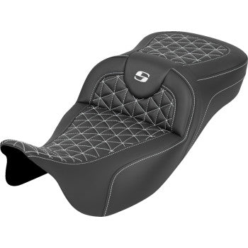 SADDLEMEN Seat Roadsofa Tri Gripper Ext Rch White Stitch 808-07B-21106