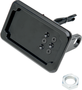 CYCLE VISIONS Horizontal License Plate Mount with Light - '05+ XL - Black CV-4604BLH