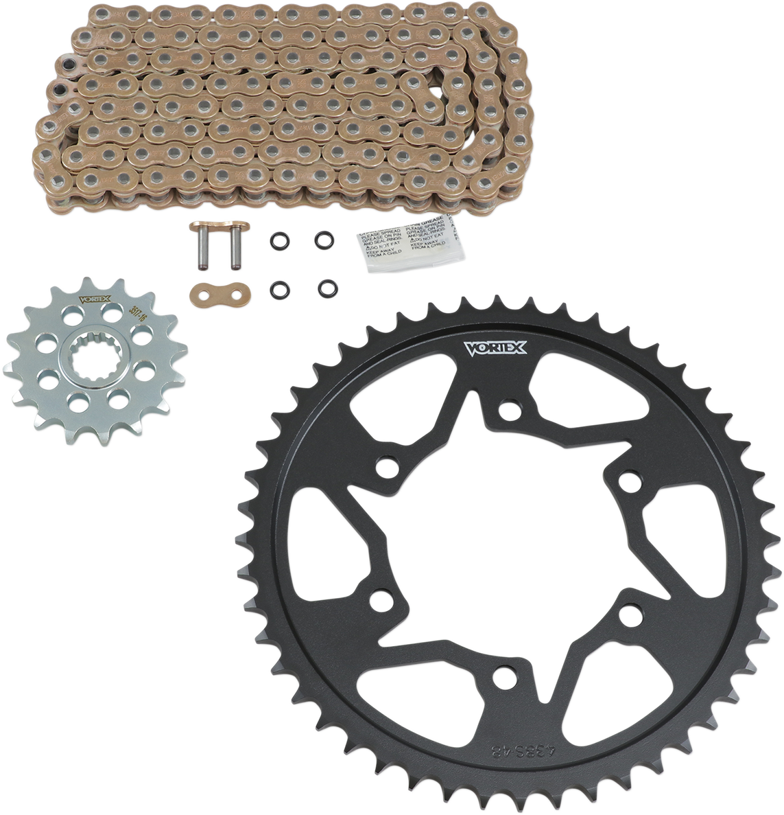 VORTEX Chain and Sprocket Kit - WSS - Gold - Yamaha YZF-R6 S CKG6128