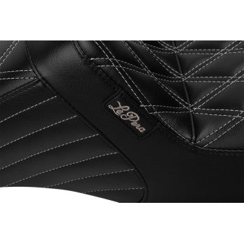 LE PERA Tailwhip Seat - Bright Gray Double Diamond Stitch - FLHFLT '23-'24 LV-587DD-GY01