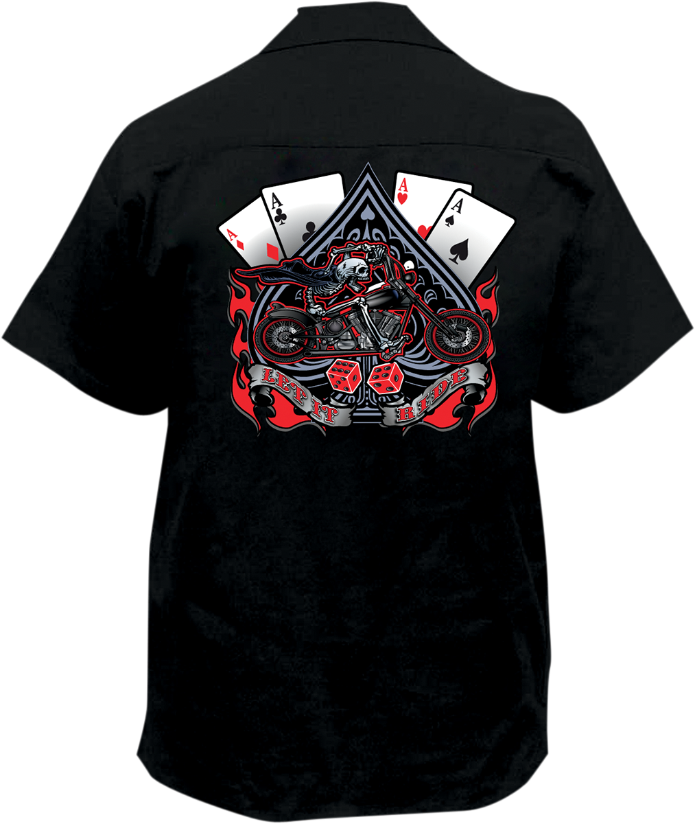 LETHAL THREAT Let It Ride Shop Shirt - Black - 2XL FE50133XXL
