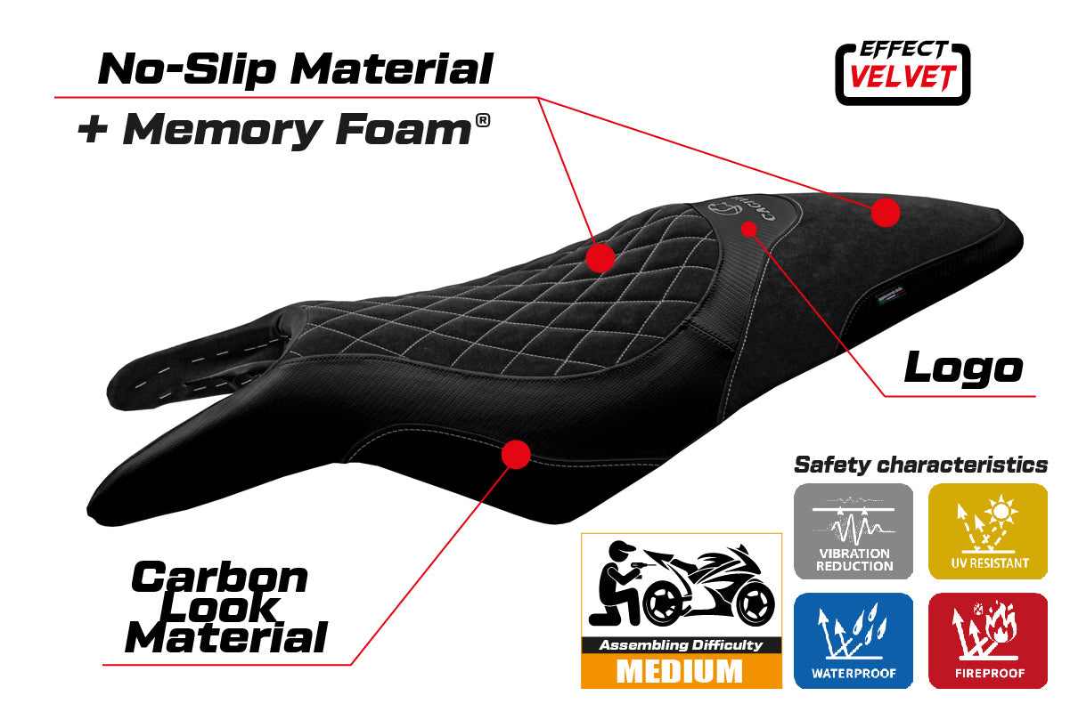 Tappezzeria Italia Cagiva Raptor 650-1000 2000-2007 Seat Cover Comfort in Black
