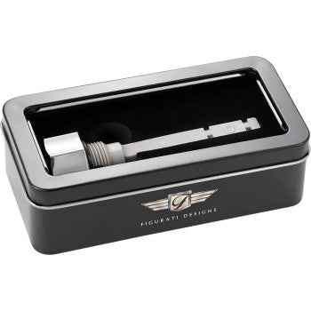 FIGURATI DESIGNS Transmission Oil Dipstick - Magnetic - Curved - Silver - Twin Cam  FD01-MAGTD-SM-SS