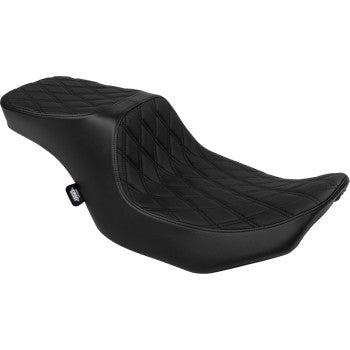 DRAG SPECIALTIES Predator 2-Up Seat - Vinyl - Double Diamond Black Stitch - w/o Backrest - FLTR/FLHX '23-'24 0801-1948