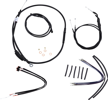 BURLY BRAND Cable Kit - Jail Bar - 12" Handlebars - Black Vinyl B30-1144