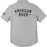 American Biker Let's Ride Vented Shirt - Gray/Black - XL ABBLETSRIDE16ST26GYX