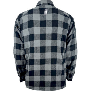 GERBING HEATED CLOTHING 7 V Battery Heated Flannel Shirt - Gray/Black - Medium GER7VFS-BG-M