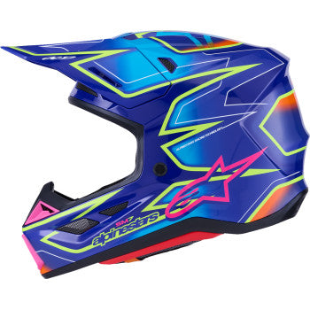 ALPINESTARS SM7 Helmet - Cast - Gloss/Blue/Pink/Yellow Fluo - 2XL 8302626-7254-XXL