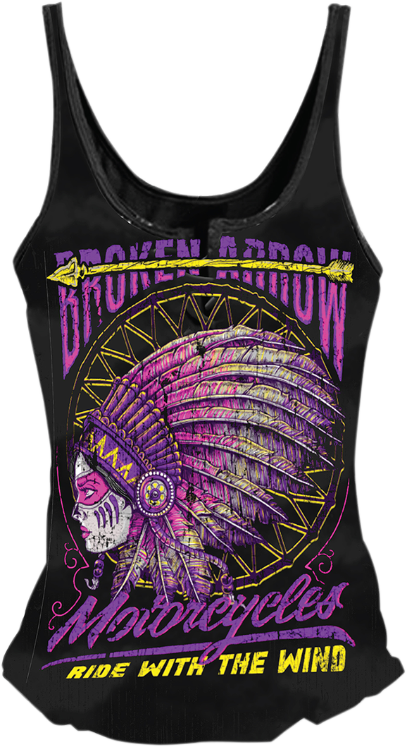 LETHAL THREAT Women's Broken Arrow Tank Top - Black - Small LA20605S