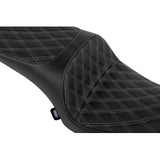 DRAG SPECIALTIES SEATS Freedom Seat - Vinyl - Double Diamond Silver Stitch - Challenger '20-'25/Chieftain '25 0810-2473