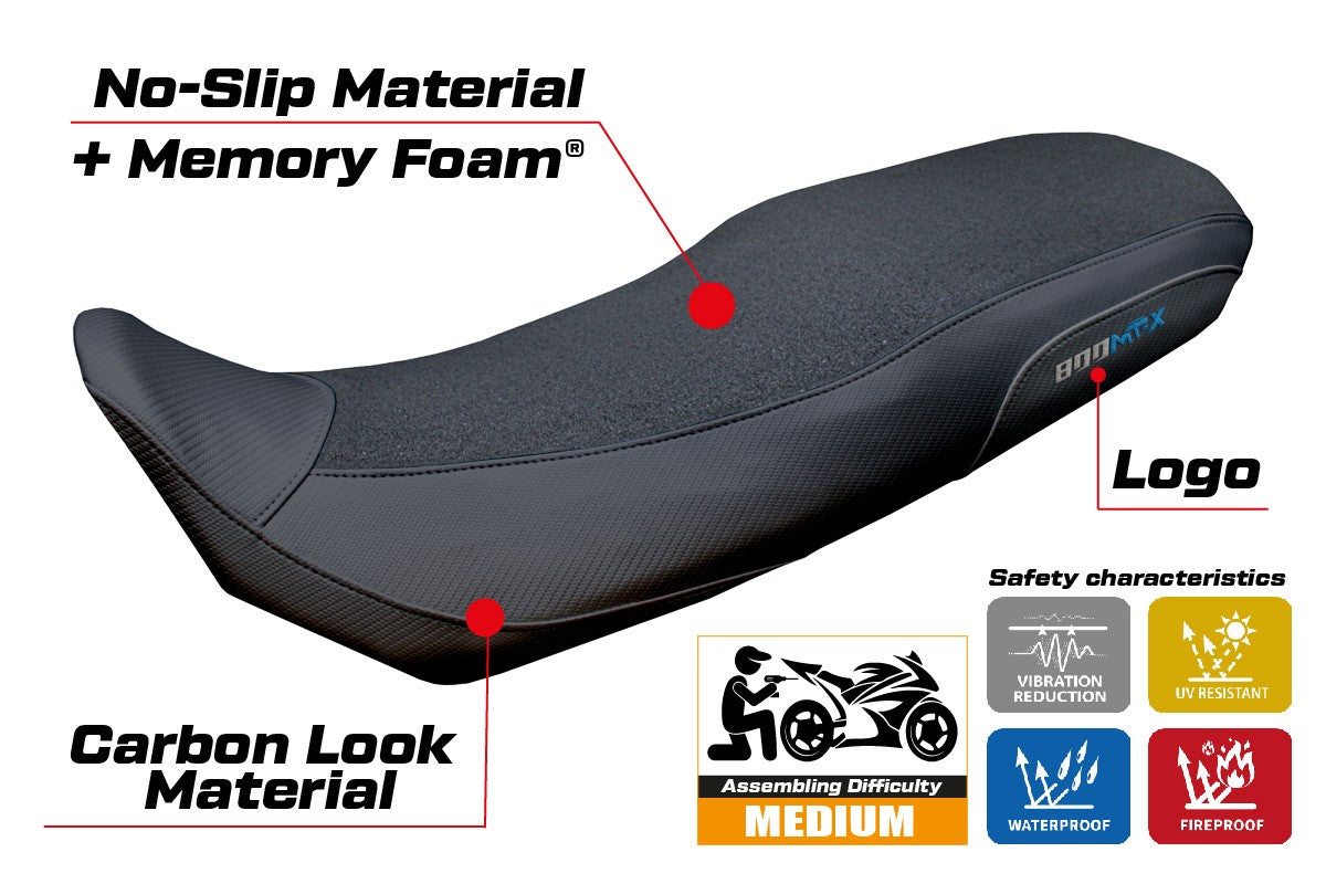Tappezzeria Italia CF Moto 800 MT X 2025 Seat Cover Ultragrip Comfort Black