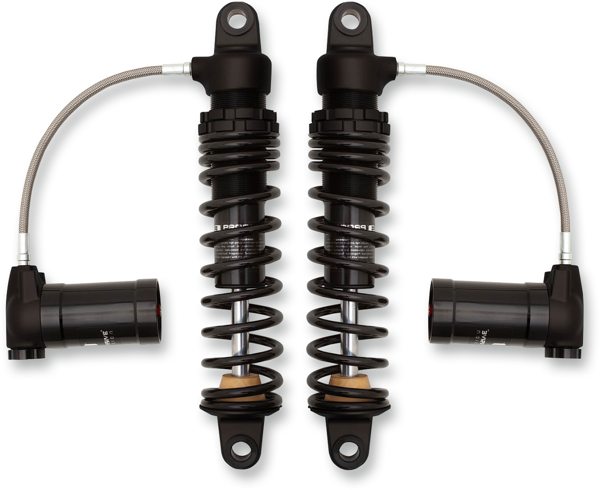 PROGRESSIVE SUSPENSION 970 Series Remote Reservoir Shocks - Gloss Black/Matte Black - Heavy-Duty - 12" 970-2004B
