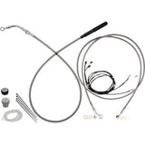 FAT BAGGERS INC. EZ Install Kit - 10" Handlebars - Upper Clutch - Full Length - Braided Stainless Steel/Chrome 219010-C