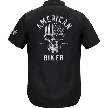 American Biker Biker Sam Lightweight Shirt - Black/White - XL ABBSAM07ST74BKXR