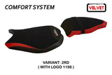 Ducati 1198 2007-2013 Seat Cover Tappezzeria Italia Comfort in Red and Black