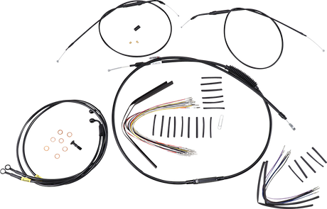 BURLY BRAND Cable Kit - Jail Bar - 14" Handlebars - Black Vinyl B30-1196