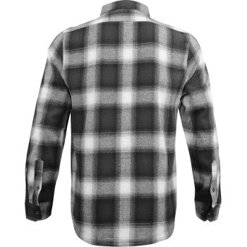 THROTTLE THREADS Drag Specialties Flannel 25 Shirt - Black/Gray - Large DRG33ST61GYLR
