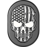FIGURATI DESIGNS Antenna Cover - Right Rear Fender - Contrast Cut American Flag Skull - Black  FD28-AC-BLK-RT