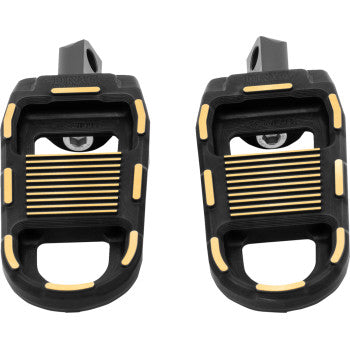 DRAG SPECIALTIES Adjustable Foot Pegs - Black/Gold 1620-2784