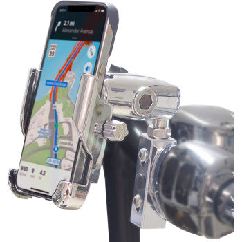 RIDEPOWER Metal Phone Mount - Large - Perch Mount - Chrome  RPMTLMOUNTLGCR