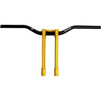 PERFORMANCE MACHINE (PM) Phatbar & Riser Kit - Internal Wiring/Gauge Mount Holes - 11-1/2" - Gold Ops 0208-2197M-SMG
