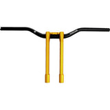 PERFORMANCE MACHINE (PM) Phatbar & Riser Kit - Internal Wiring/Gauge Mount Holes - 11-1/2" - Gold Ops 0208-2197M-SMG