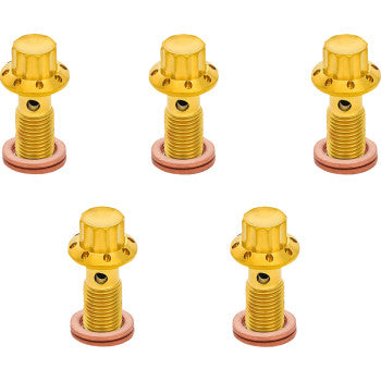 ARLEN NESS Bolt Banjo 5-Pk 12 Point M10x1.0 Gold 300-859