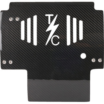 THRASHIN SUPPLY CO. Skid Plate - Carbon Fiber/Gloss - With Red Brackets - FLHX/FLTRX  TSC-3034-2
