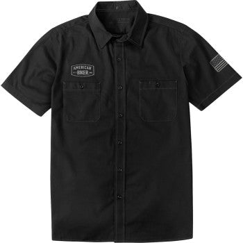 American Biker Biker Sam Contrast Stitch Shop Shirt - Black/Gray - XL ABBSAM16ST8BCHXR