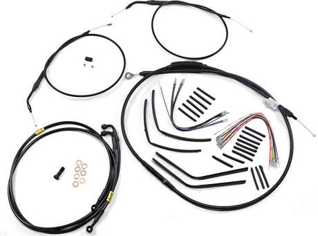 BURLY BRAND Cable Kit - Jail Bar - 12" Handlebars - Black Vinyl B30-1195